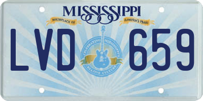 MS license plate LVD659