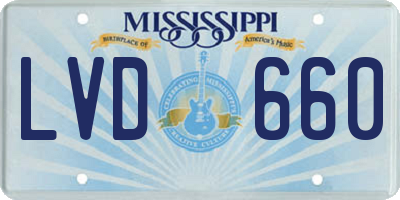 MS license plate LVD660