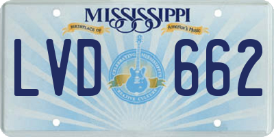 MS license plate LVD662