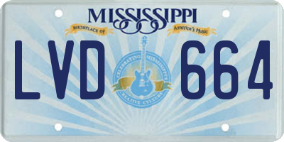 MS license plate LVD664