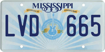 MS license plate LVD665