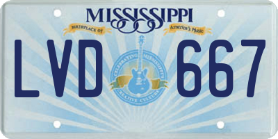 MS license plate LVD667