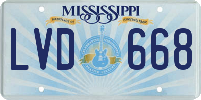 MS license plate LVD668
