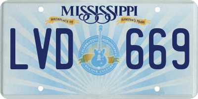 MS license plate LVD669