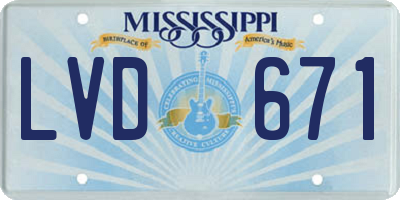 MS license plate LVD671