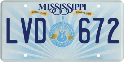 MS license plate LVD672