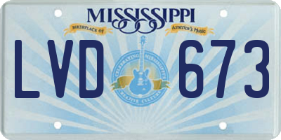 MS license plate LVD673