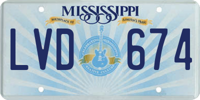 MS license plate LVD674
