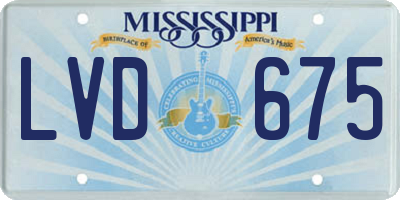 MS license plate LVD675