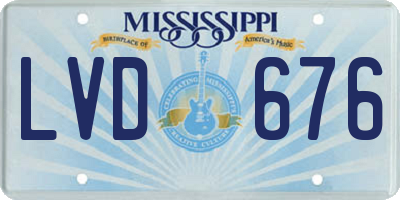 MS license plate LVD676
