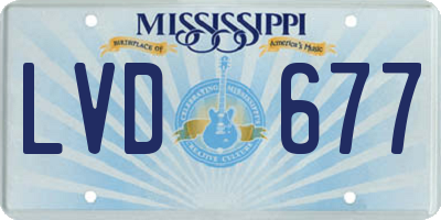 MS license plate LVD677