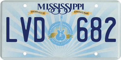 MS license plate LVD682