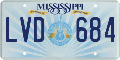 MS license plate LVD684