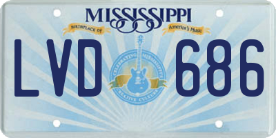 MS license plate LVD686