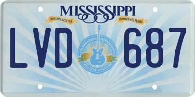 MS license plate LVD687