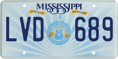 MS license plate LVD689