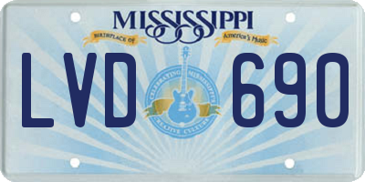 MS license plate LVD690