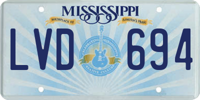 MS license plate LVD694