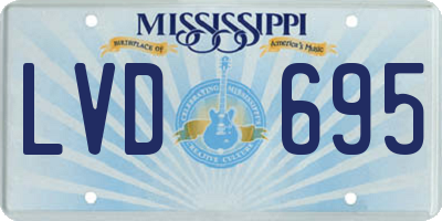 MS license plate LVD695