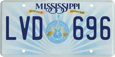 MS license plate LVD696