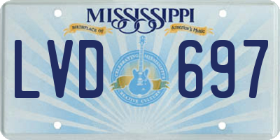 MS license plate LVD697
