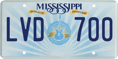 MS license plate LVD700