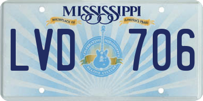 MS license plate LVD706