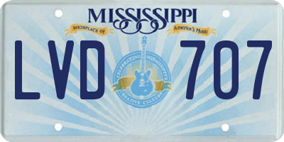 MS license plate LVD707