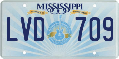 MS license plate LVD709