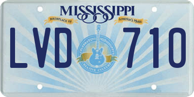 MS license plate LVD710