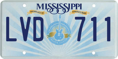 MS license plate LVD711