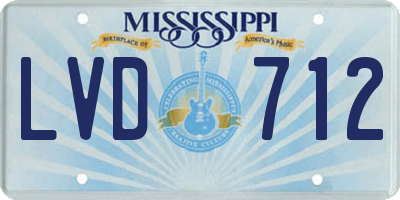 MS license plate LVD712