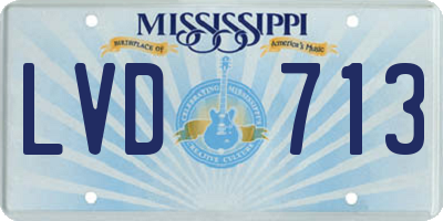 MS license plate LVD713