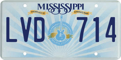MS license plate LVD714