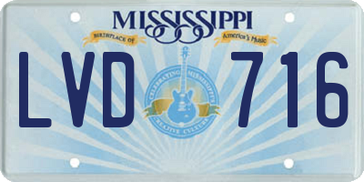 MS license plate LVD716