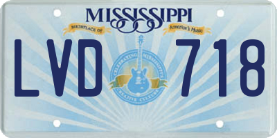 MS license plate LVD718