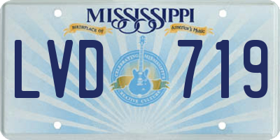 MS license plate LVD719