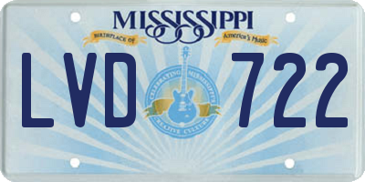 MS license plate LVD722
