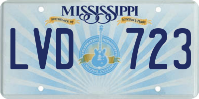 MS license plate LVD723