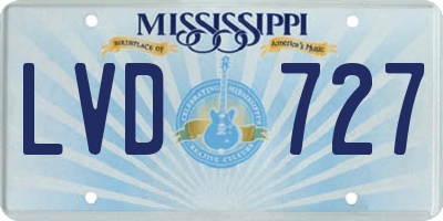 MS license plate LVD727
