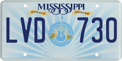 MS license plate LVD730