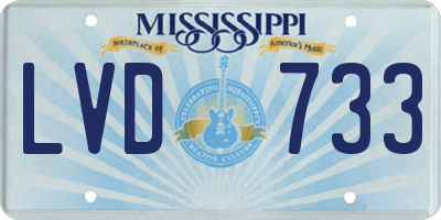 MS license plate LVD733