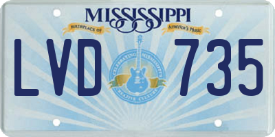 MS license plate LVD735