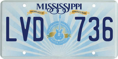 MS license plate LVD736