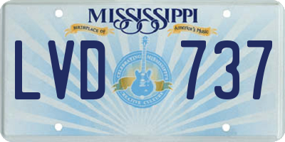 MS license plate LVD737