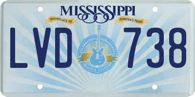 MS license plate LVD738