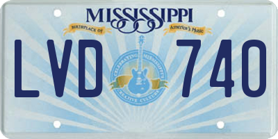 MS license plate LVD740