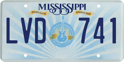 MS license plate LVD741