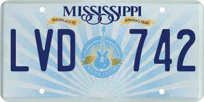 MS license plate LVD742