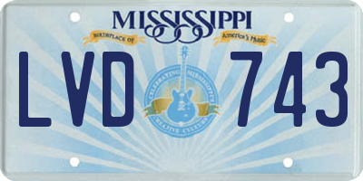 MS license plate LVD743